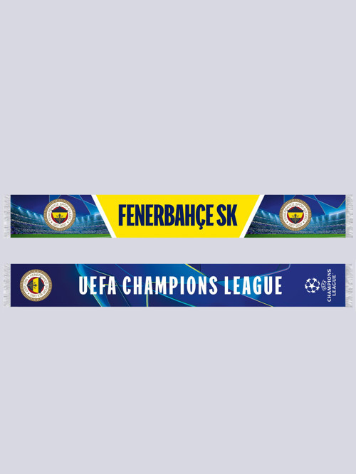 Sarı Lacivert Şampiyonlar Ligi Starball Unisex Şal