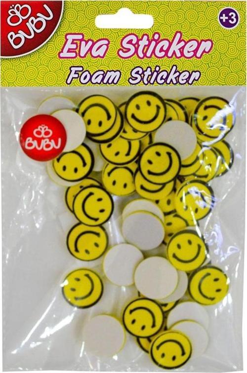 Eva Sticker Gülen Yüz Küçük Pvc Bubu-Sts029