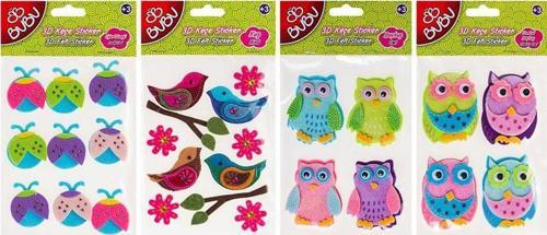 Stickers 3D Keçe Büyük Karışık Bubu-Sts008