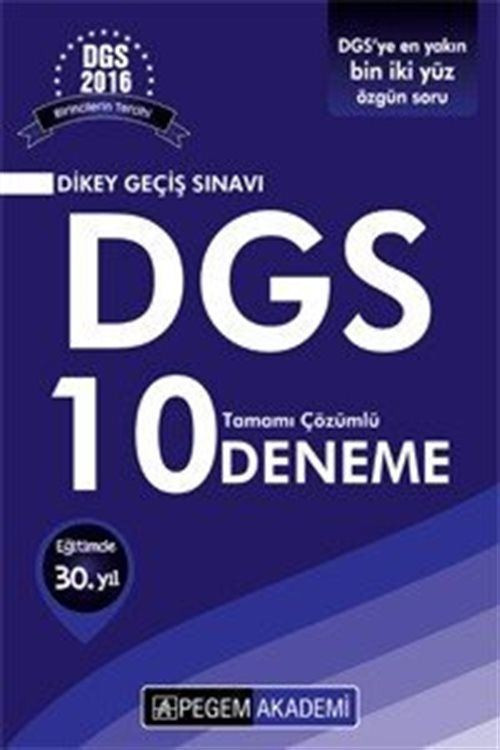 2016 DGS Tamamı Çözümlü 10 Deneme