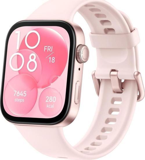 Watch Fit 3 Pembe Kauçuk Kayış Akıllı Saat