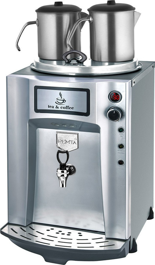 DE11SP Premium Jumbo Şamandıralı Çay Makinesi, 2 Demlikli, 23 L, Gri