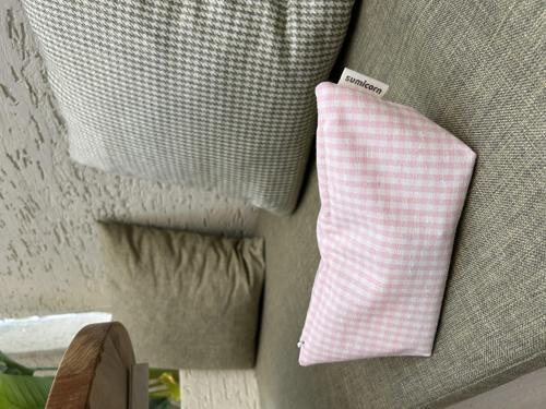 Pembe Pötikareli Yıkanabilir Tek Gözlü Kalemlik Kalem Kutusu Bez Kalem Çantası Makyaj Çantası