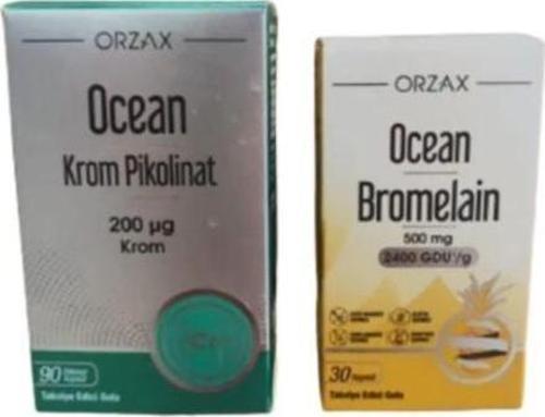Krom Pikolinat 90 Kapsül+Ocean Bromelain 30 Kapsül ikili paket
