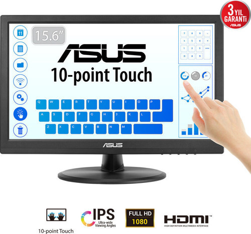VT169HE 15.6" 1920x1080 5MS 60HZ IPS HDMI/VGA DOKUNMATIK EYECARE VESA