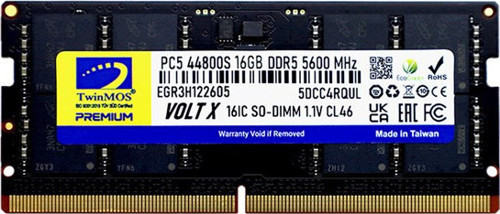 TWINMOS 16GB DDR5 5600MHZ CL46 NOTEBOOK RAM VOLT X TMD516GB5600S46