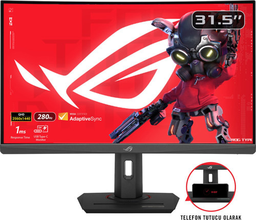 31.5" FAST VA ROG STRIX XG32WCMS 1MS 280HZ HDMI-DP Gaming Monitör 2560x1440 / 90LM09X0-B01970
