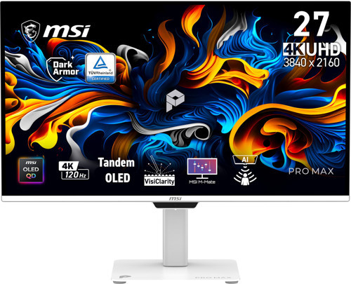 27" OLED PRO MAX 271UPXW12G 0.03MS 120HZ HDMI-DP Pivot Kurumsal Monitör 3840x160 Beyaz