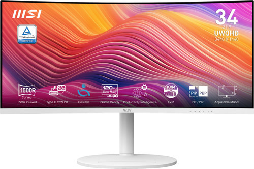 34" VA MODERN MD342CQPW 1MS 120HZ HDMI-DP Ev Ofis Monitörü Beyaz 3440x1440