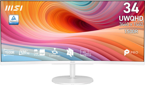 34" VA PRO MP341CQW E12 1MS 120HZ HDMI-DP Multimedya Kurumsal Kavisli Monitör Beyaz 3440x1440
