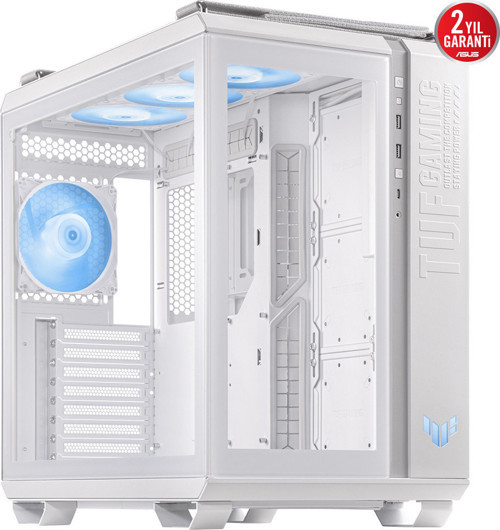 TUF GAMING GT502 PLUS Beyaz Panaromik Temperli Cam ATX Mid Tower Fanlı Kasa