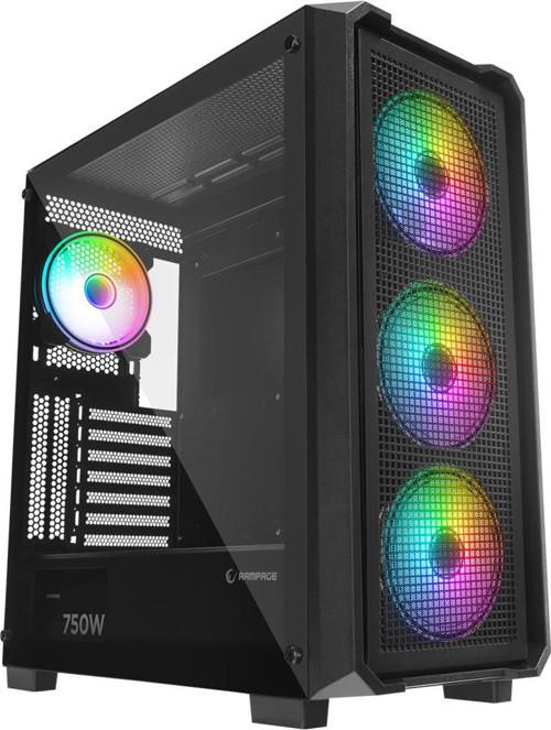 X-CHAIN Temper Camlı 750W(Peak) 80Plus Bronze 4 Adet RGB Fanlı Kasa