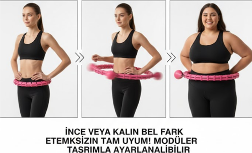 Akıllı Hula Hoop Çemberi 24 Parça Ayarlanabilir Mor Zayıflama Halkası