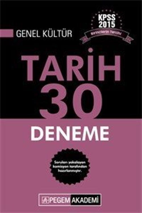 2015 KPSS Genel Kültür Tarih 30 Deneme