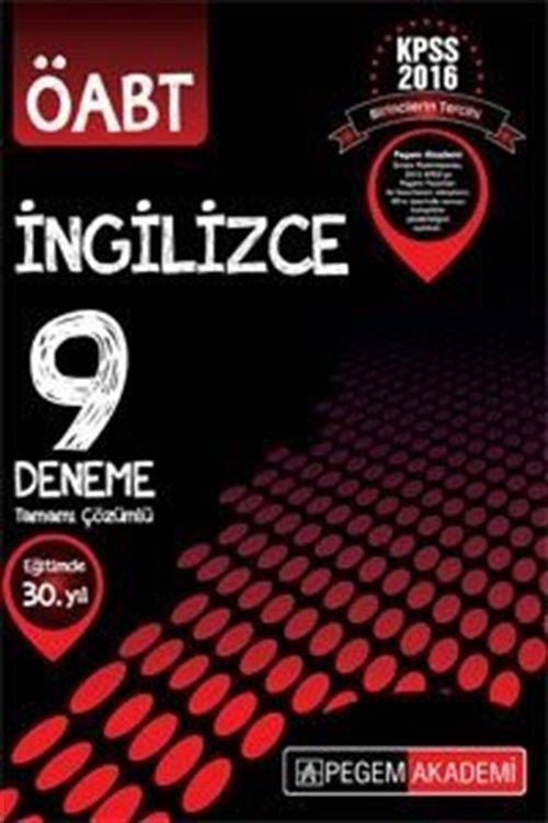 2016 KPSS ÖABT İngilizce Tamamı Çözümlü 9 Deneme