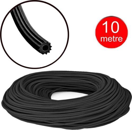 Alüminyum Sineklik Teli Fitili Siyah 5mm Kapı Pencere Tül Sabitleme Lastik Contası -10 Metre