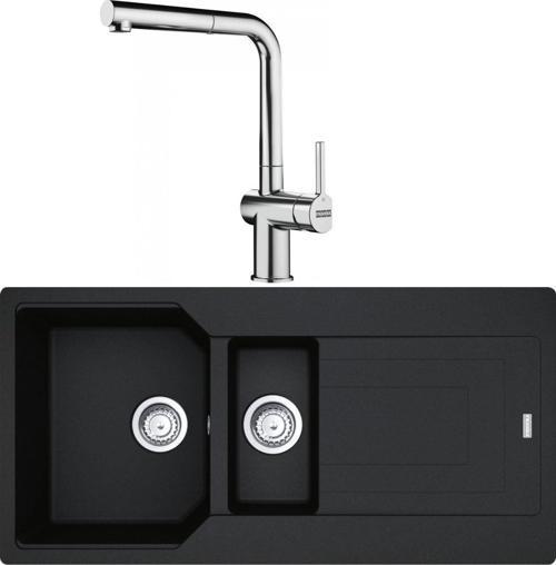 Urban UBG 651-100 Nero Granit Eviye-Active Plus Doccia 2.0 Krom Batarya Seti