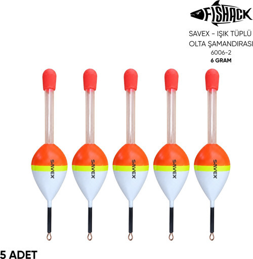Işık Tüplü Olta Şamandırası - Savex - (6006-2) - 5 Adet - 6 gr