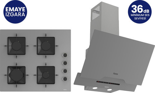 Gri 2'li Silentart Ankastre Set SS208+D065-SA