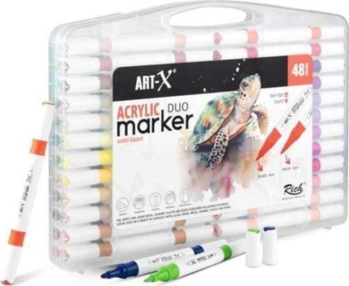 Art X Acrylic Duo Marker Çift Uçlu Su Bazlı Boyama Kalemi 48 Renk Set 18053