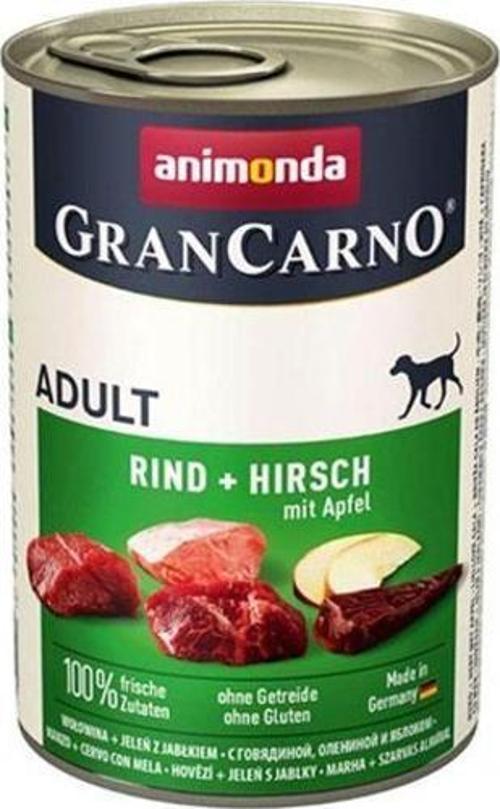 GranCarno Sığır Etli Elmalı ve Geyik Etli Yetişkin Köpek Konservesi 6 Adet 400 Gr