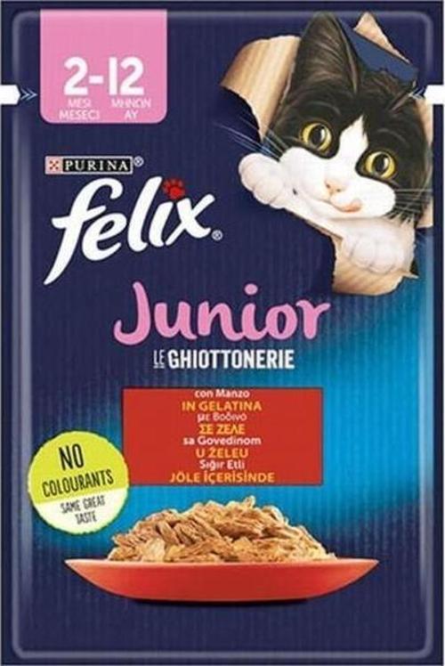 Pouch Junior Sığır Etli Yavru Kedi Konservesi 6 Adet 85 Gr