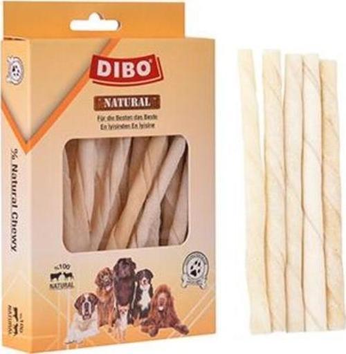 Sütlü Beyaz Burgu Çubuk Çiğneme Kemiği Köpek Ödülü 100 Gr 12 Cm