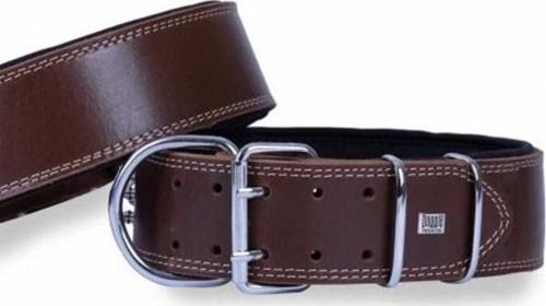 Çift Kat Deri Köpek Boyun Tasması Kahverengi 6x55-65 Cm