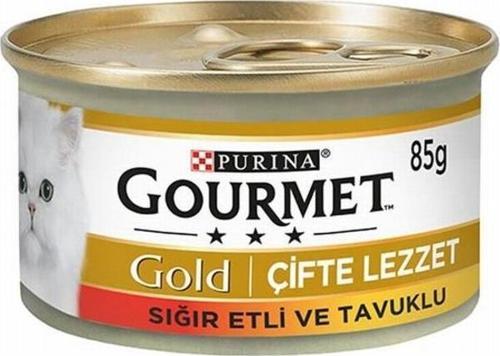 Çifte Lezzet Sığır Etli Tavuklu Yetişkin Kedi Konservesi 12 Adet 85 Gr
