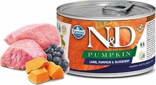 Pumpkin Balkabaklı Kuzulu Yaban Mersinli Küçük Irk Tahılsız Yavru Köpek Konservesi 6 Adet 140 Gr