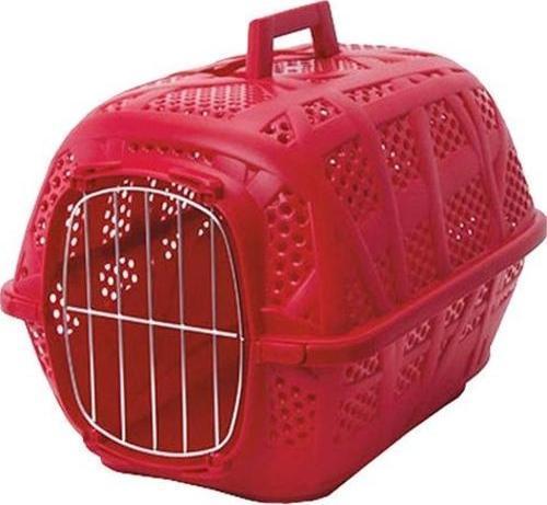 Carry Sport Metal Kapılı Kedi ve Küçük Irk Köpek Taşıma Kabı 48,5x34x32 Cm Kırmızı