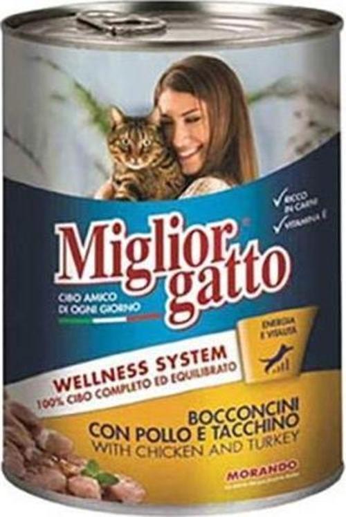 Gatto Tavuklu ve Hindili Yetişkin Kedi Konservesi 12 Adet 405 Gr