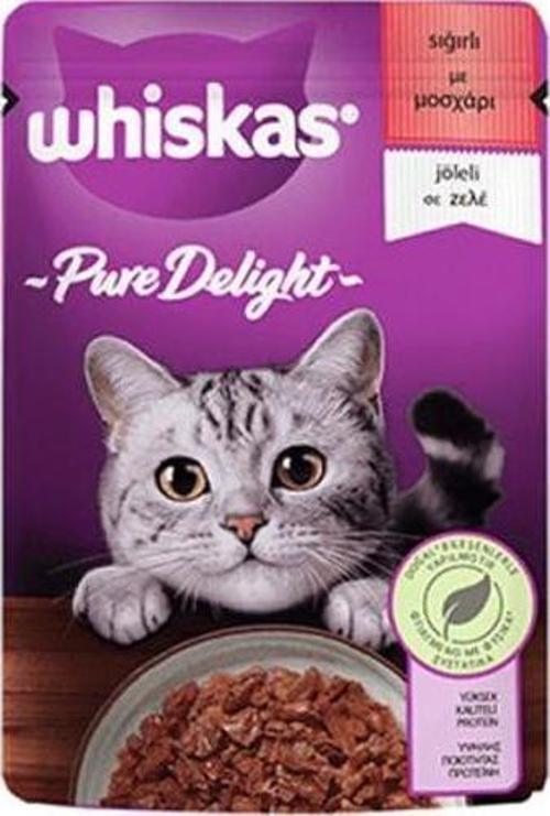 Pouch Pure Delight Jöle İçinde Sığır Etli Yetişkin Kedi Konservesi 12 Adet 85 Gr