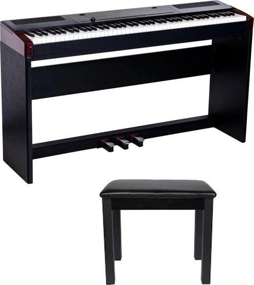 S8 Portable Stage Siyah Gülağacı 88 Tuşlu Dijital Piyano ( Stand + Tabure + Kulaklık)