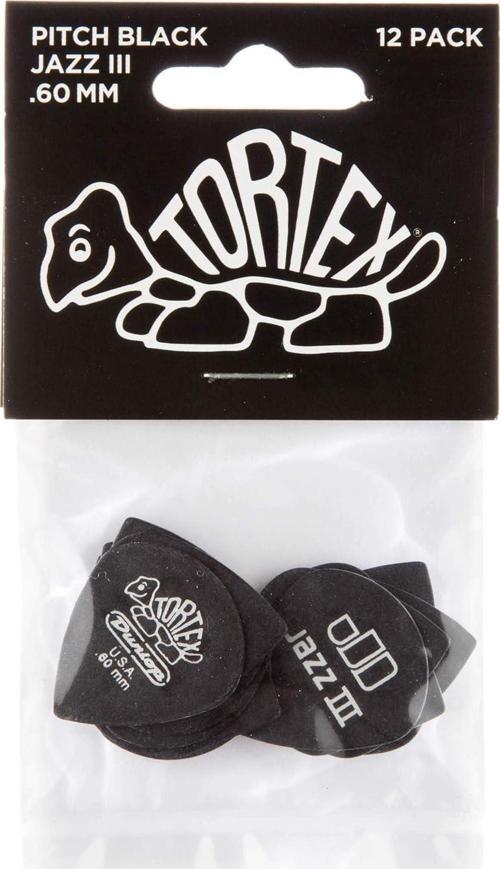 482P.60 Tortex Pitch Black Jazz III 12li Pena Seti (0.60mm)
