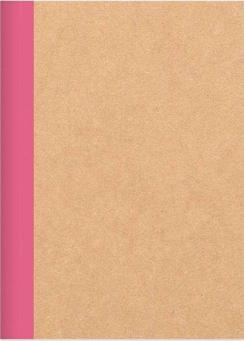 Çizgili Stickerli Kraft Kapak Defter Pembe 18,5*26 50 Yp.
