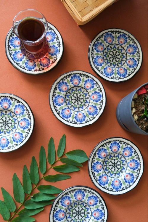 Roys Fulya Porselen Çay Tabak Takımı 12 Cm 6 Parça