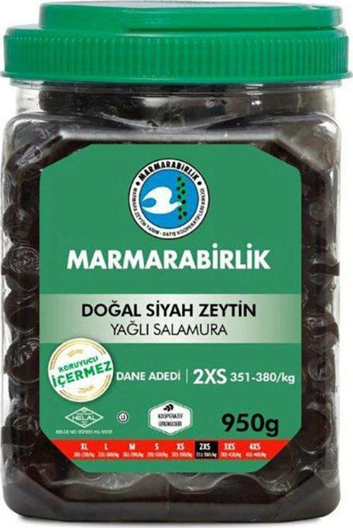 Elit Siyah Zeytin 950 Gr. (351-380)