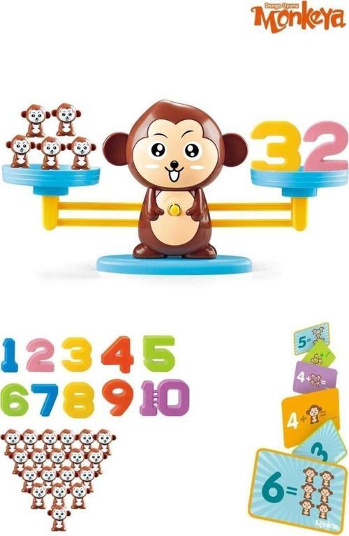 Eğitici Maymun Denge Oyunu, İşlem Kartlı Matematik Öğretici Oyun Seti 