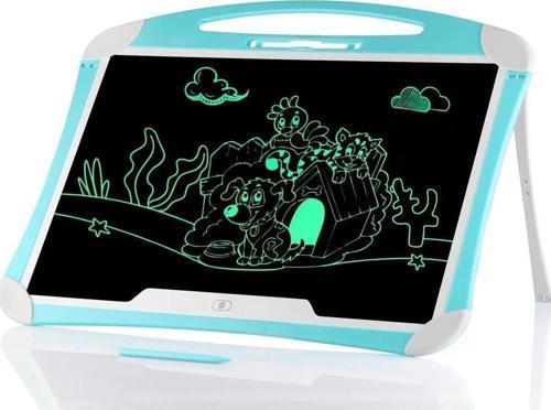 20 Inch, Kalemli LCD Dijital Çizim-Eğitim Yazı Tableti, Dijital Çizim Pedi-20 inç, Mavi