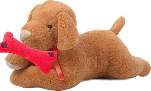 Ağzında Kemiği ile Peluş Yumuşacık Sevimli Köpek, Uyku ve Oyun Arkadaşı-80 cm