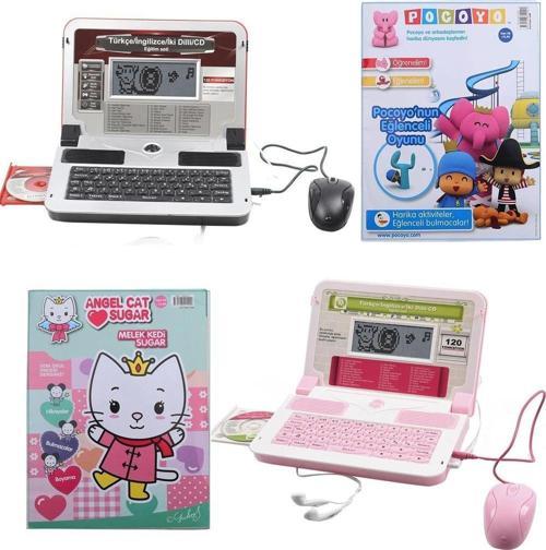 Aktivite Dergisi ile Türkçe-İngilizce Fonksiyonlu Çocuk Laptop'u-Eğitici Oyuncak
