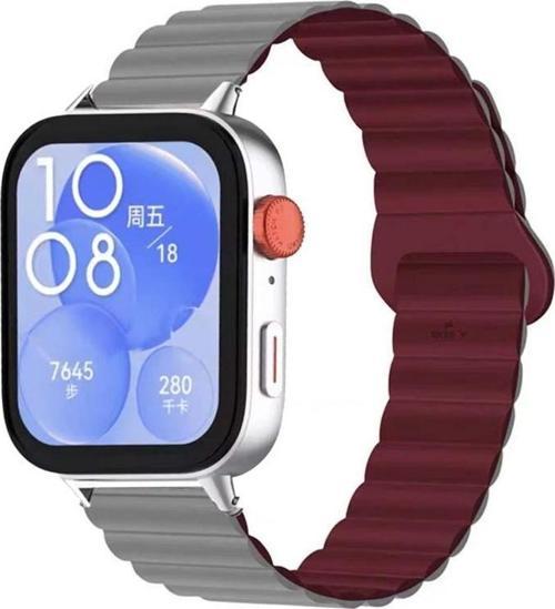 Huawei Watch Fit 3 İle Uyumlu Duo Baklalı Magnetik Silikon Kordon