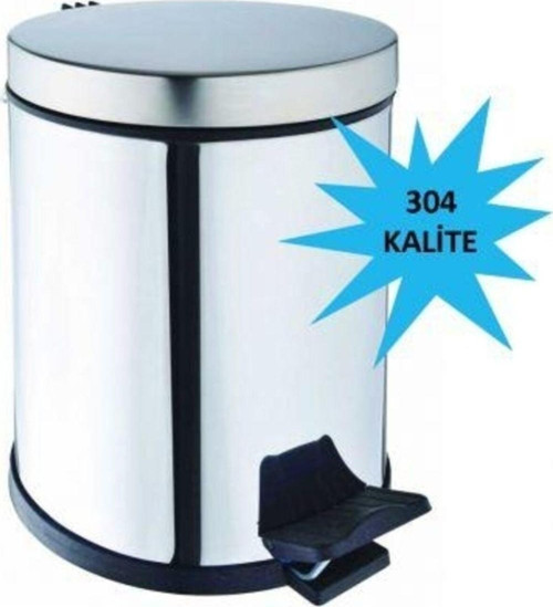 3 Lt. Pedallı Çöp Kovası (304 Kalite)