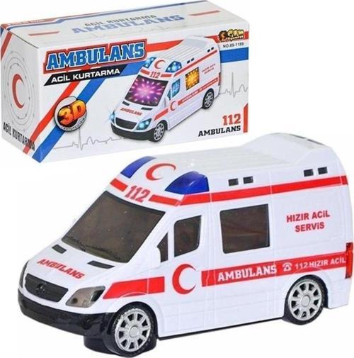 CTOY Sesli ve Işıklı Pilli Ambulans Çarp-Dön