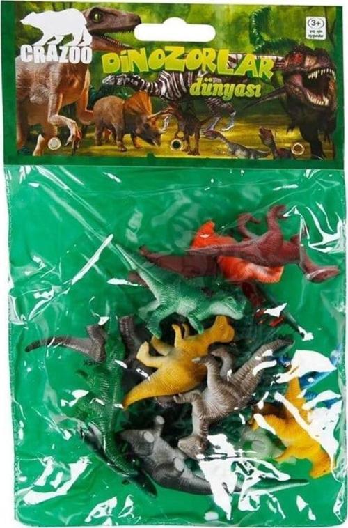 Crazoo Dinozorların Dünyası Poşetli Hayvan Oyun Seti 07051 Turuncu