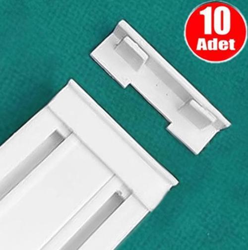 2'Li Korniş Kapağı Geçmeli Ray Perde Son Kilidi - 10'Lu Paket