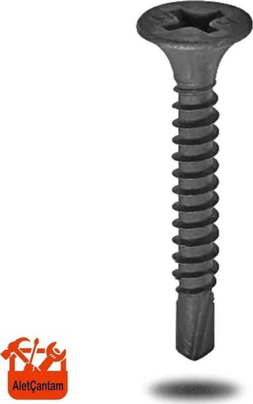 Matkap Uçlu Alçıpan Vidası Siyah Vida 3.5 x 35 MM 100 Adet