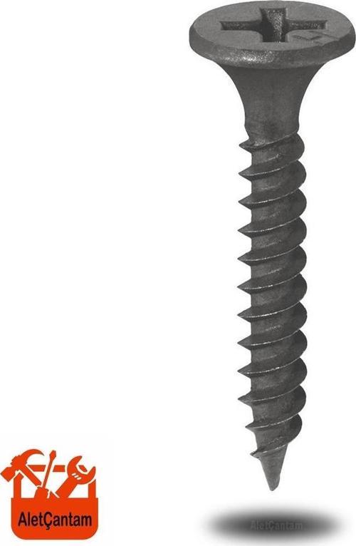 Sivriuçlu Alçıpan Vidası Borazan Siyah Vida 3.5 x 35 MM 100 Adet