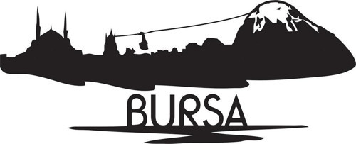 BURSA ŞEHRİ SİLUETİ FOLYO STİCKER 60cm Uzunluk